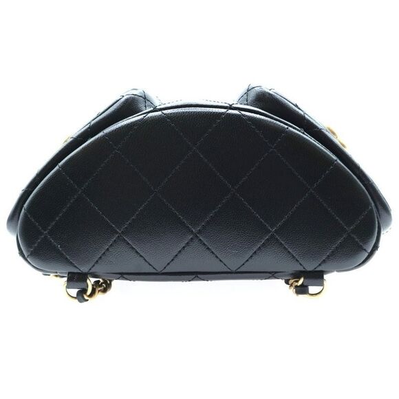 Chanel Matelasse Coco Mark Leather Chain Backpack Sac Backpack Black Women - Picture 4 of 6